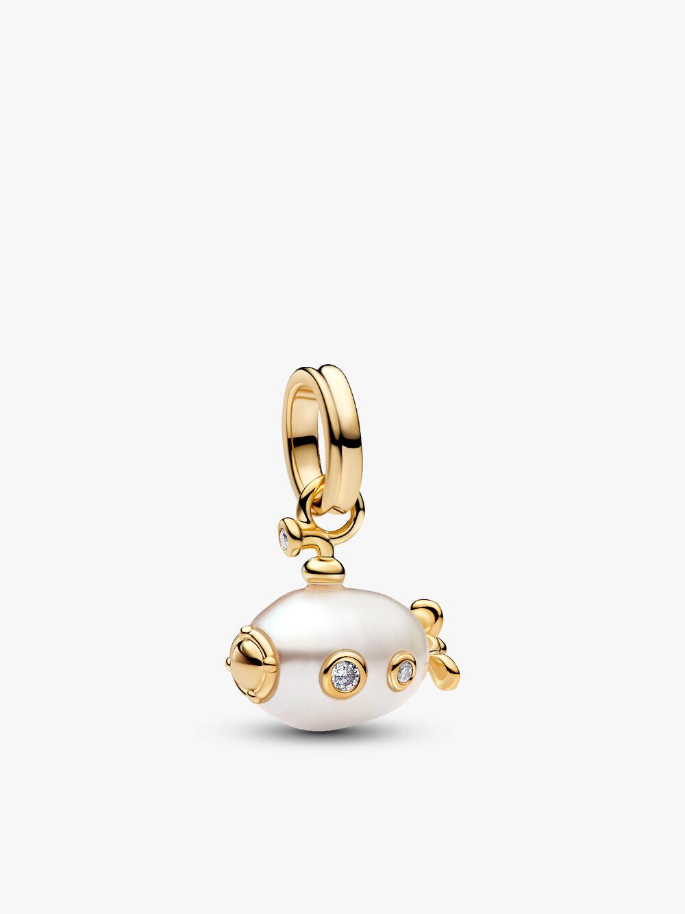 Treated Freshwater Cultured Baroque Pearl Mushroom Dangle Charm