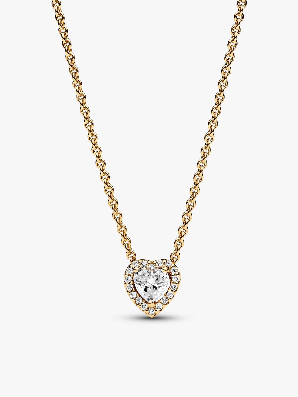 Engravable Heart Halo Collier Necklace