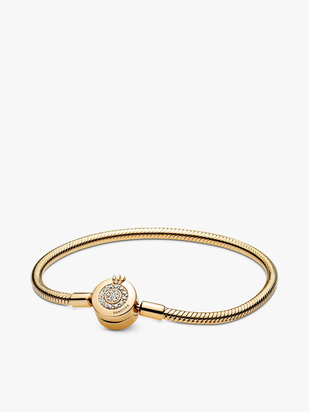 Sparkling Infinity Heart Clasp Snake Chain Bracelet