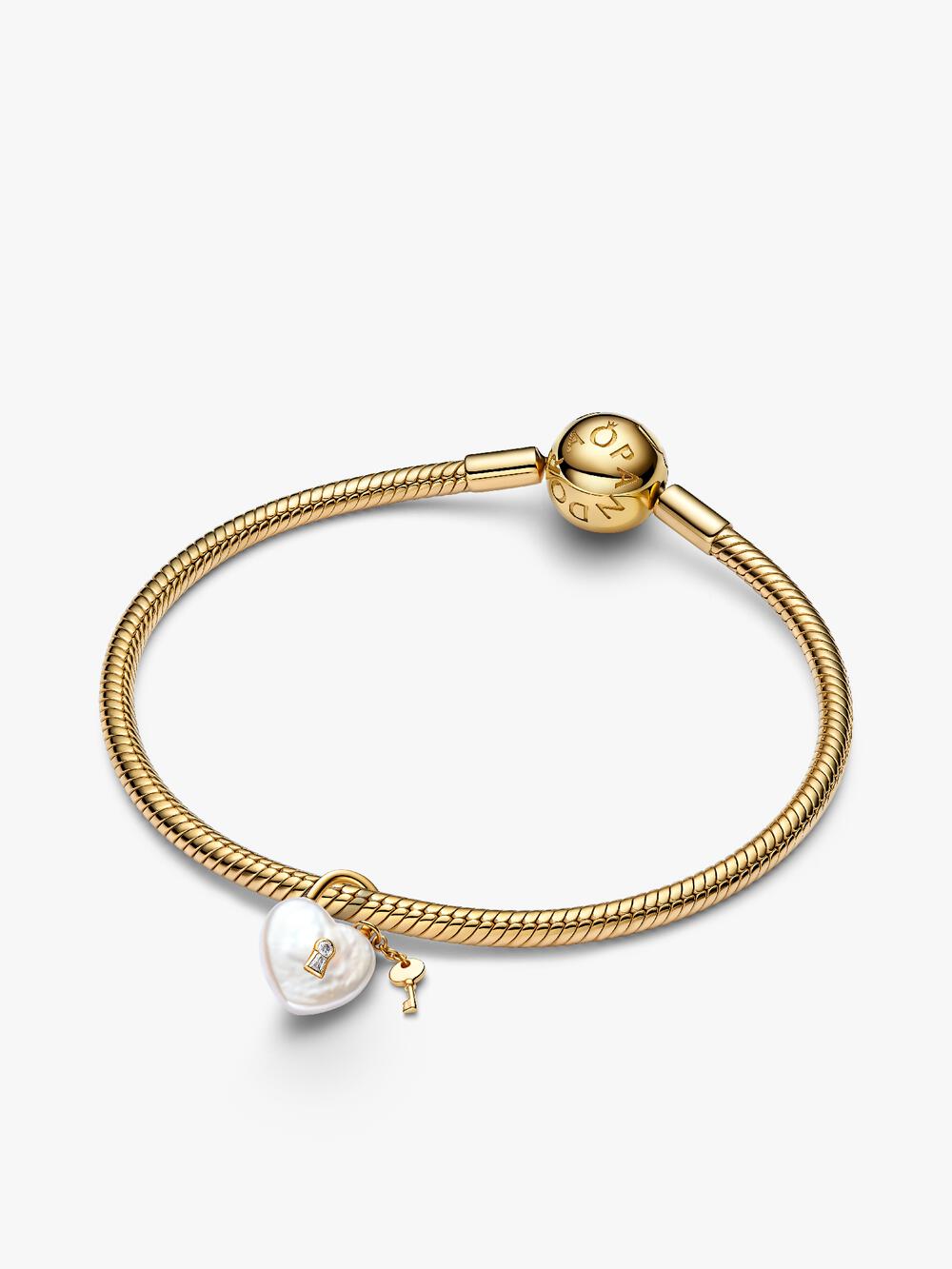 Pandora Moments Heart Clasp Snake Chain Bracelet