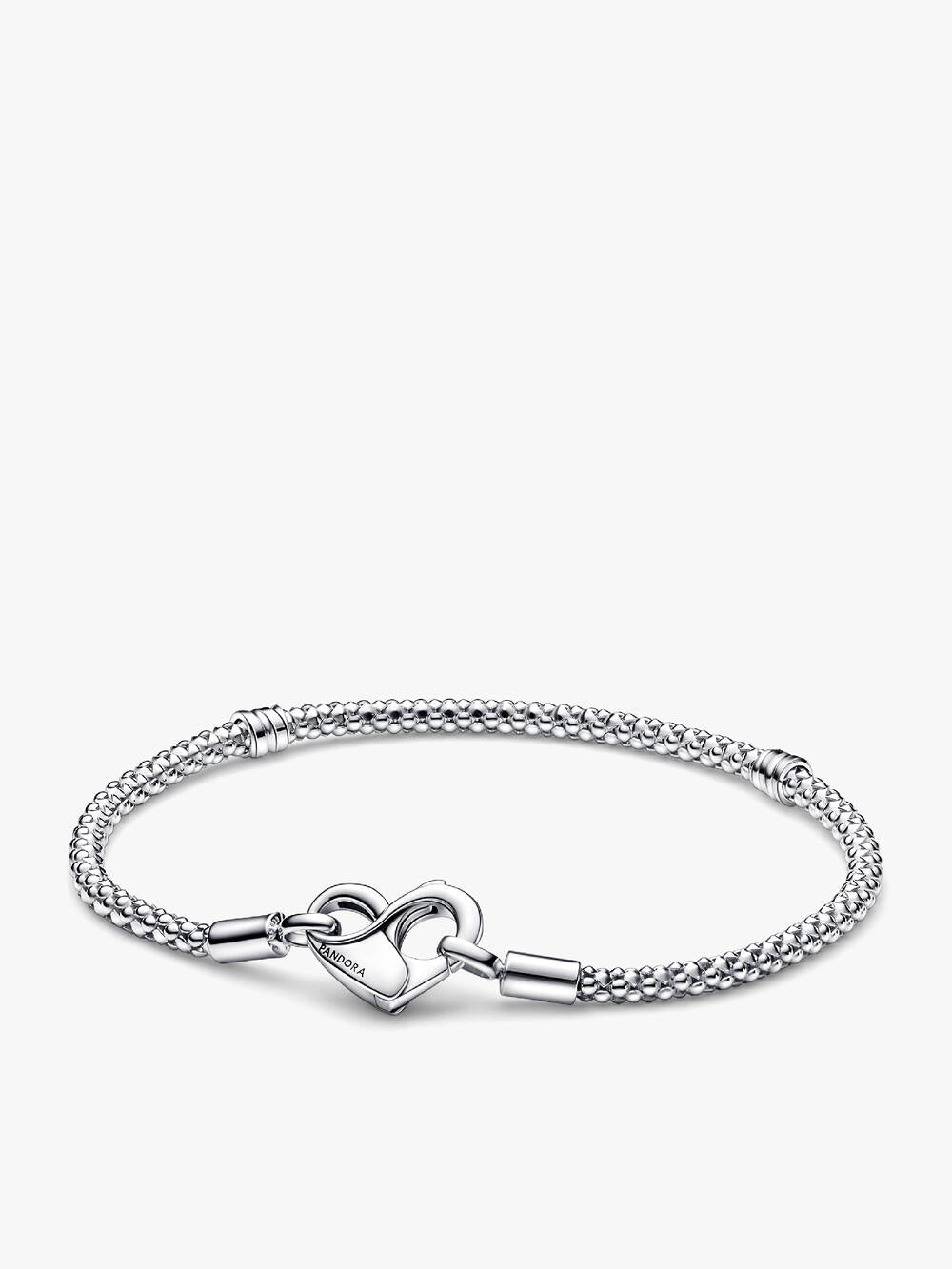 Pandora Moments Heart Closure Snake Chain Bracelet